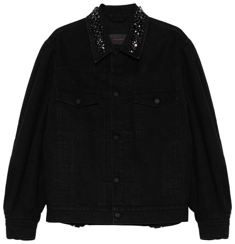 Simone Rocha Puff Sleeve Denim Jacket Black