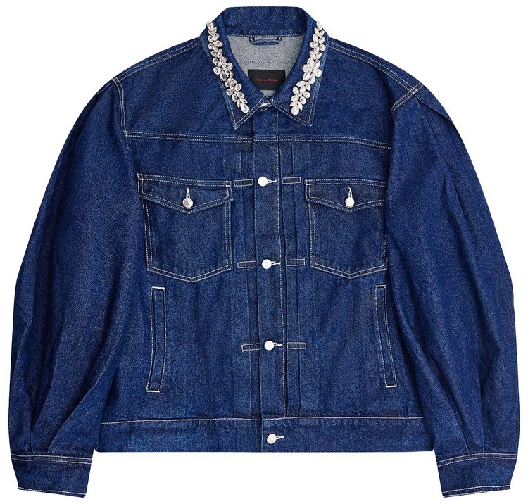 Simone Rocha Puff Sleeve Denim Jacket Blue