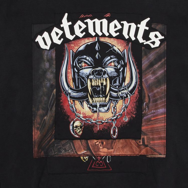 Vetements Motorhead Patched Hoodie Black