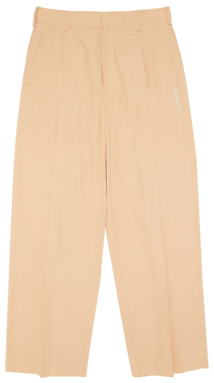 Marni Organic Compact Poplin Trousers Pale Peach