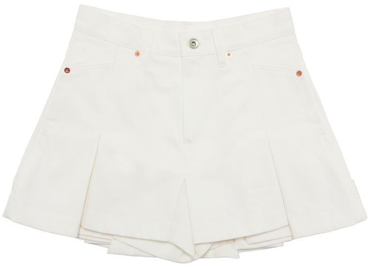Sacai Denim Mix Shorts White