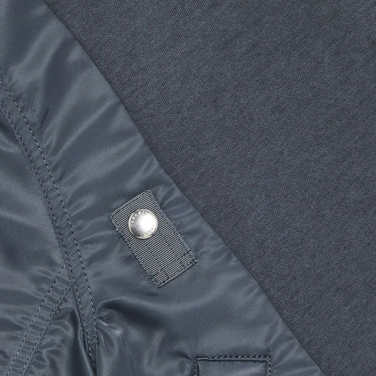 Sacai Sponge Sweat x Nylon Twill Hoodie Blue Grey