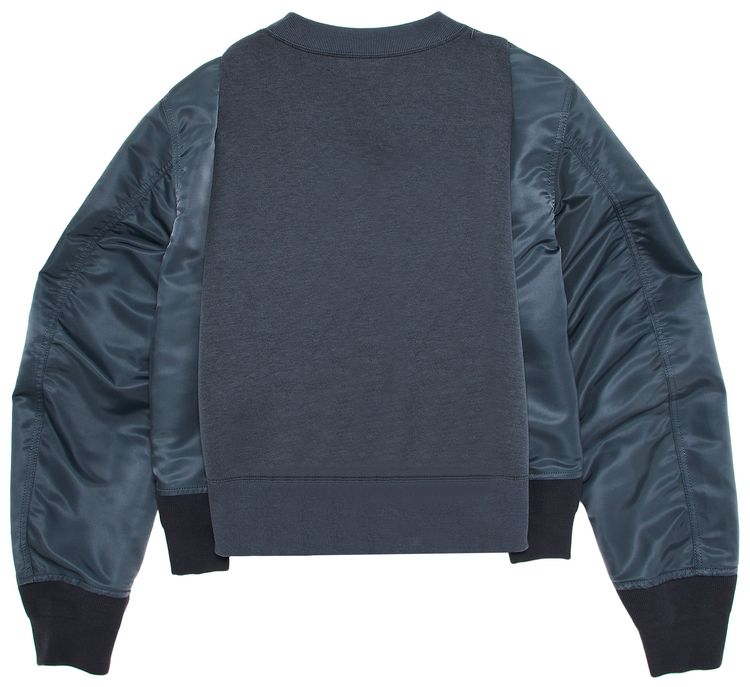 Sacai Sponge Sweat x Nylon Twill Hoodie Blue Grey