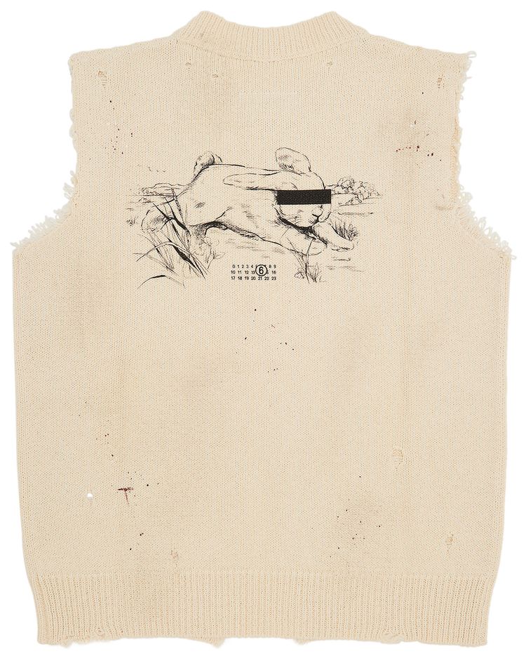 MM6 Maison Margiela Knit Gilet Cream