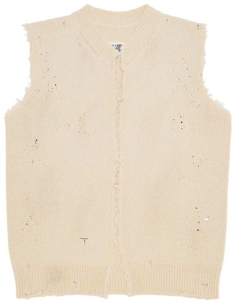 MM6 Maison Margiela Knit Gilet Cream