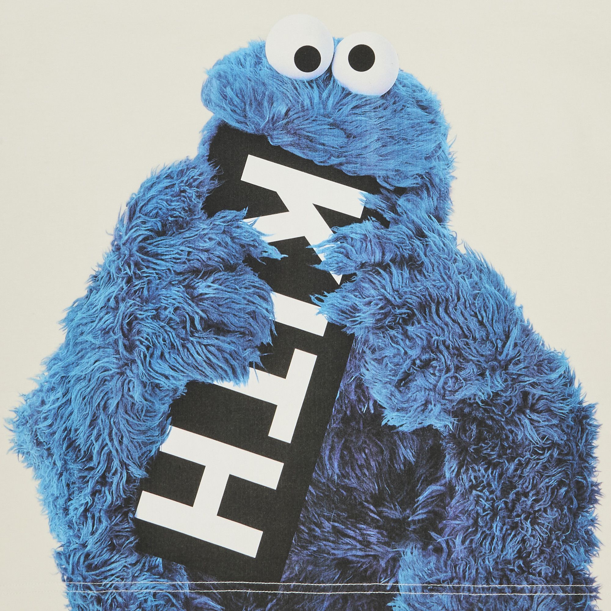 Buy Kith x Sesame Street Cookie Monster Tee 'Chalk' - KHM033089