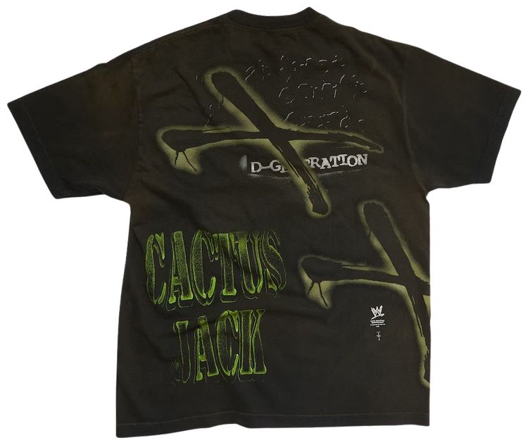 Cactus Jack by Travis Scott x WWE Two Words T Shirt DX Black