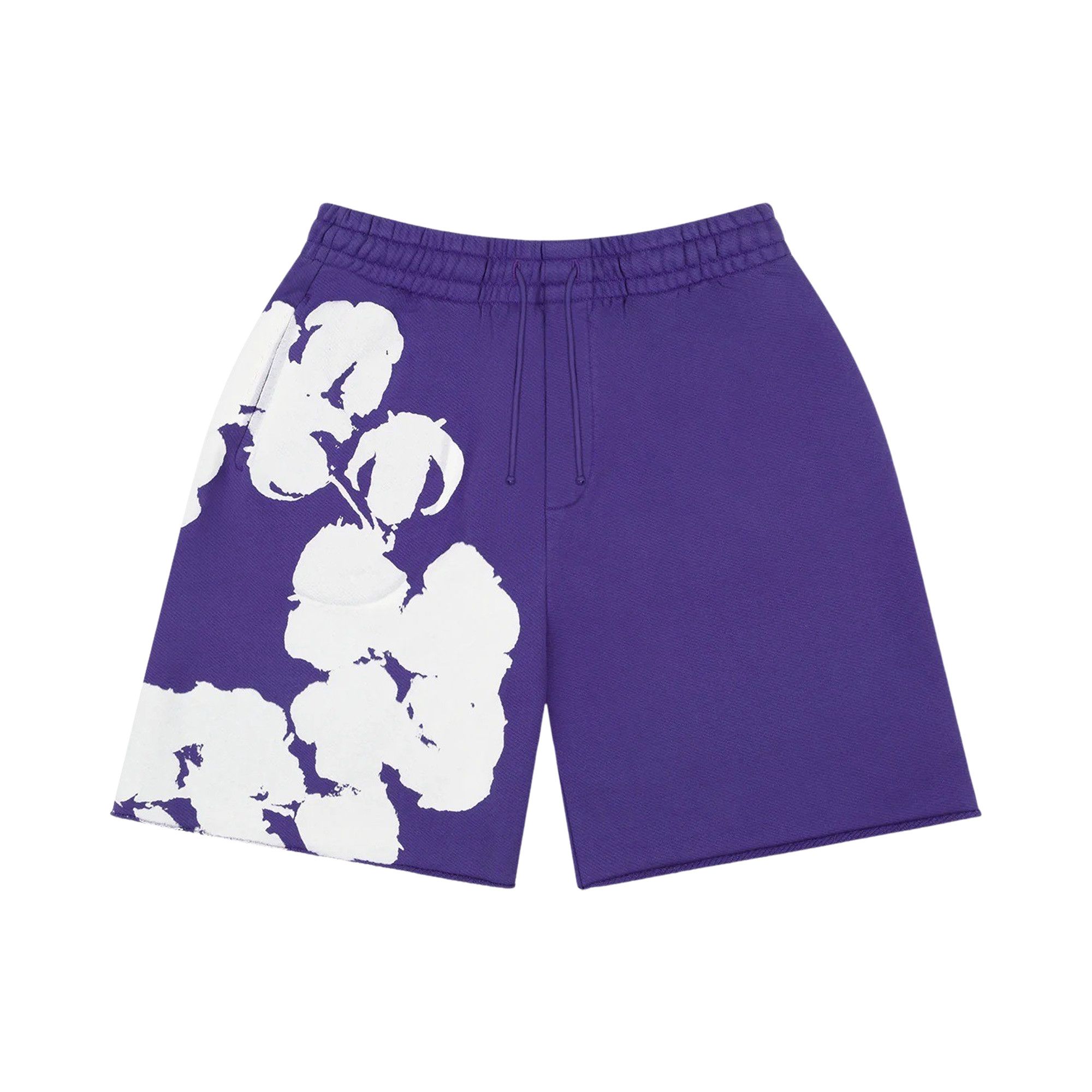 Buy Denim Tears Big Cotton Wreath Sweat Shorts 'Purple