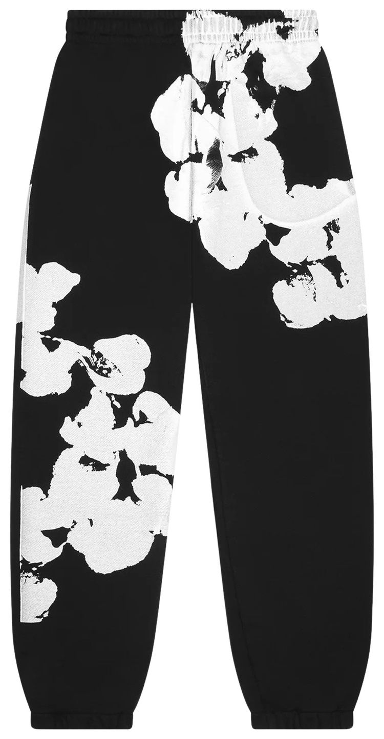 Denim Tears Big Cotton Wreath Sweatpants Black
