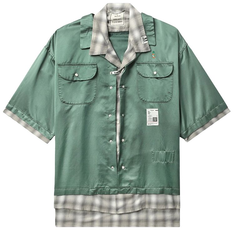 Maison Mihara Yasuhiro Double Layered Short Sleeve Shirt Khaki