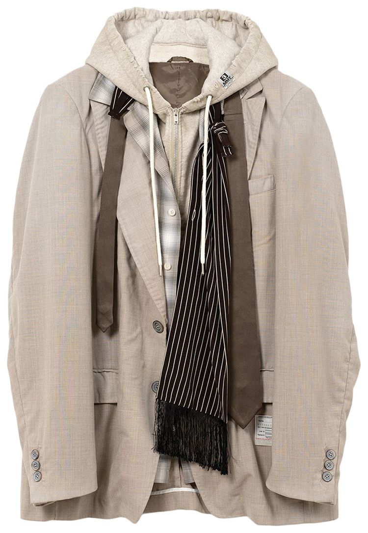 Maison Mihara Yasuhiro Triple Layered Jacket Beige