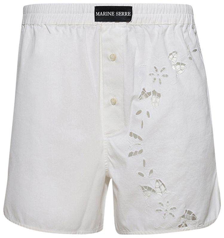 Marine Serre Regenerated Household Linen Short White