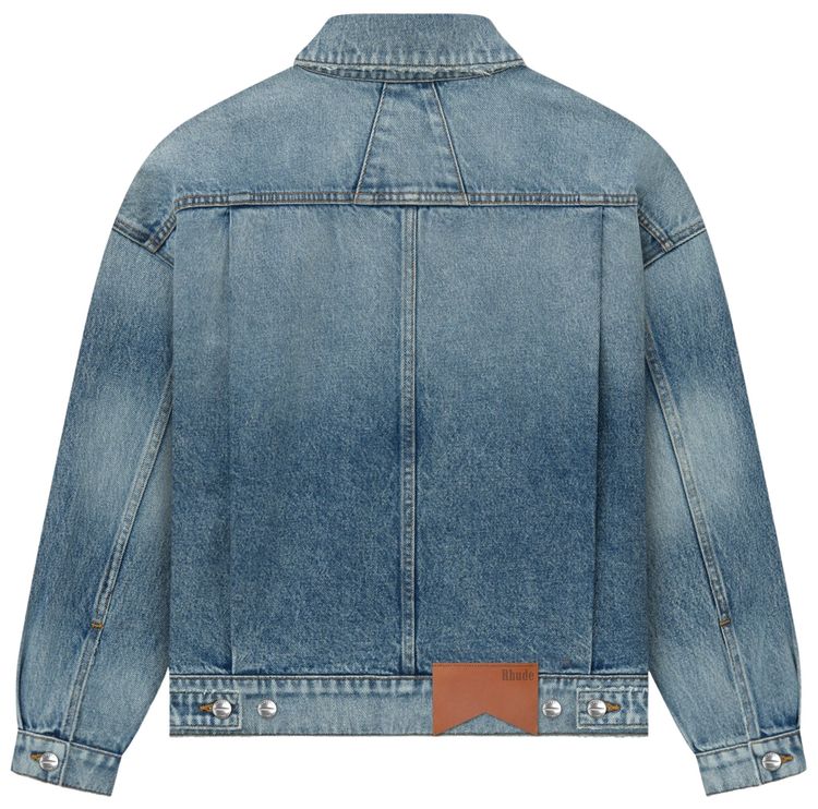 Rhude Dropneck Denim Trucker Jacket Bay Indigo