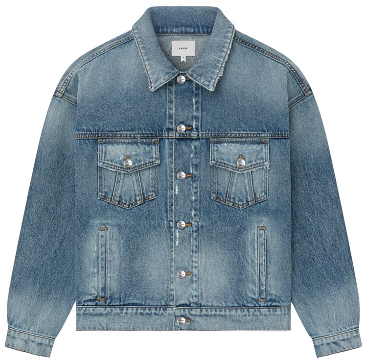 Rhude Dropneck Denim Trucker Jacket Bay Indigo