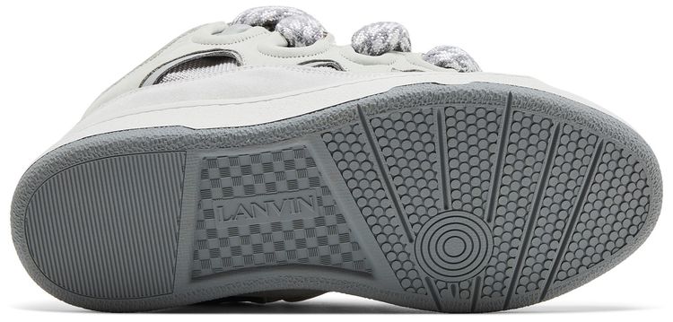 Lanvin Curb Sneakers Snake Laces   White Grey