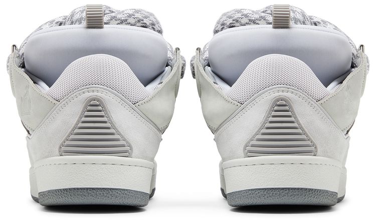 Lanvin Curb Sneakers Snake Laces   White Grey