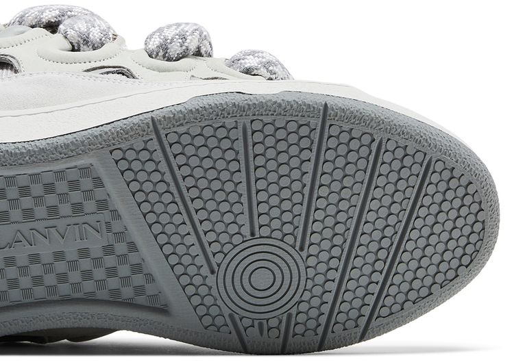 Lanvin Curb Sneakers Snake Laces   White Grey