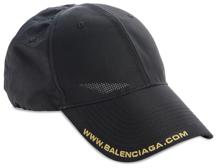 Balenciaga Perforated Webs Cap Black