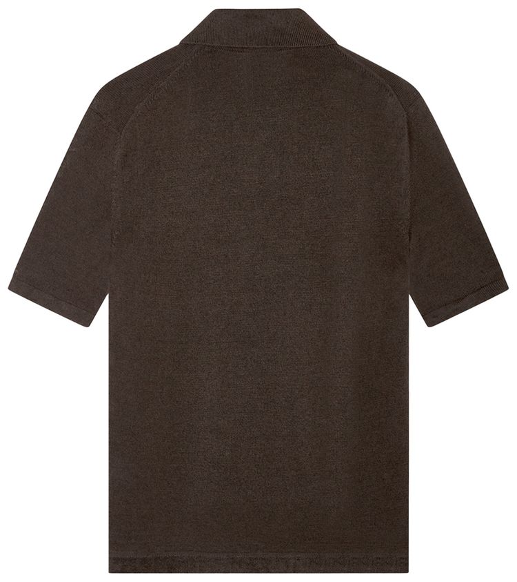 Bottega Veneta Slim Fit Polo Shirt Dark Brown Melange