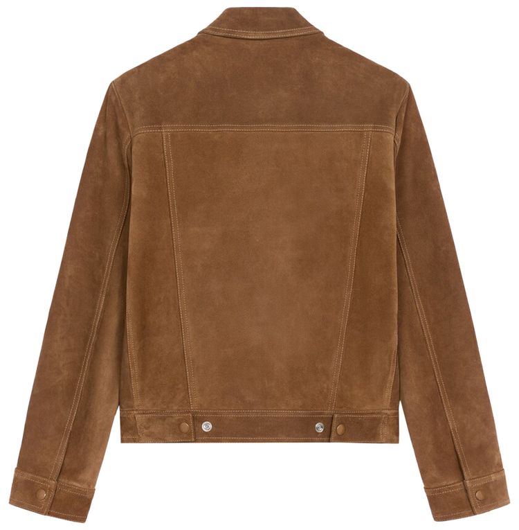CELINE Suede Trucker Jacker Cigar