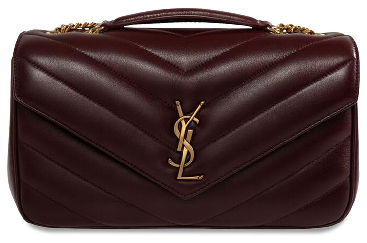 Saint Laurent Lambskin Envelope Bag Light Hot Wine