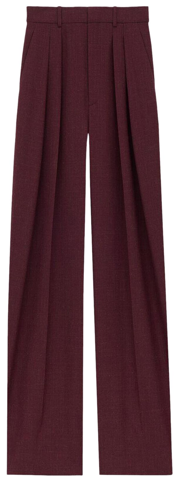 Saint Laurent High Waist Wide Leg Pants Lie De Vin