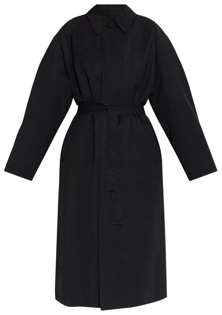 Lemaire Light Slitted Overcoat Black