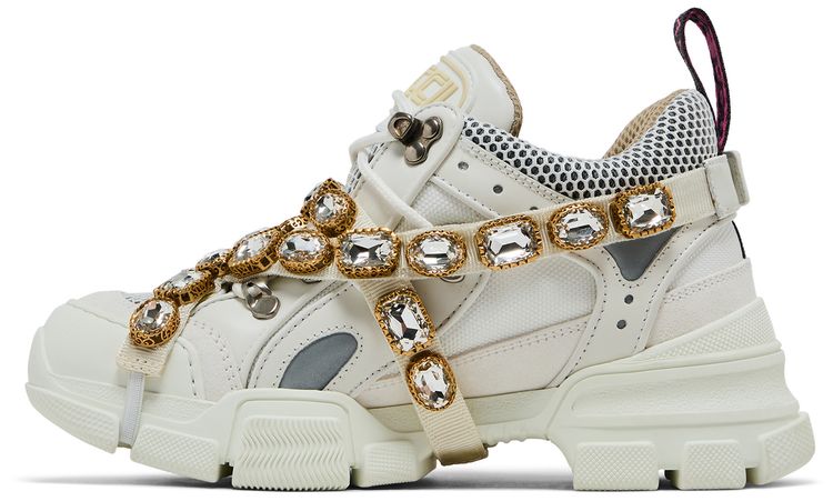 Gucci Wmns Flashtrek Crystals   White