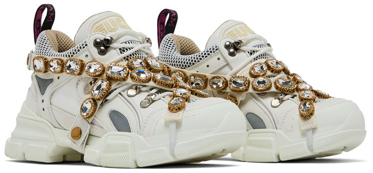 Gucci Wmns Flashtrek Crystals   White