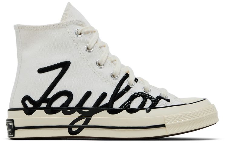 Converse Chuck 70 High Scripted Signature Print   White Egret