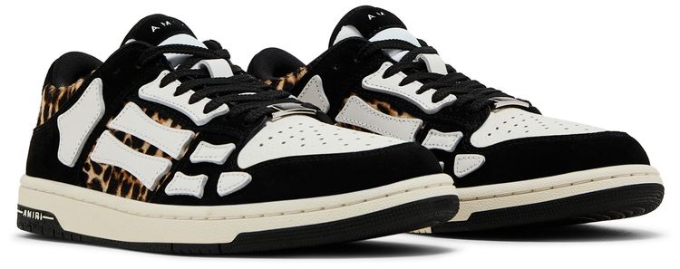 Amiri Skel Top Low Black White Leopard