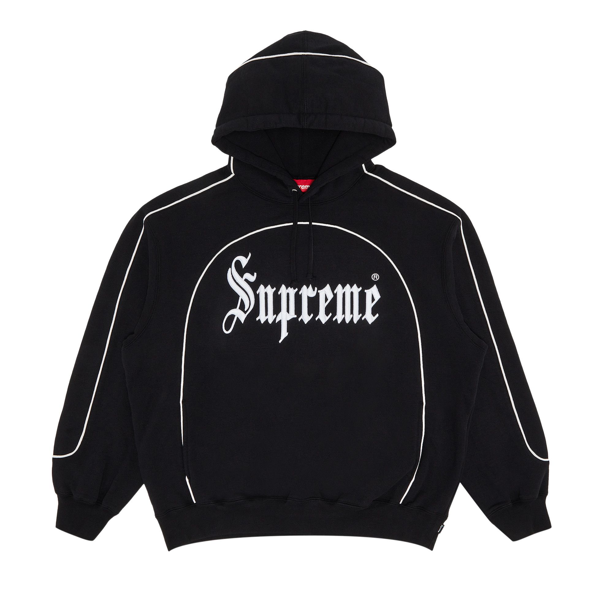 Buy Supreme Curve Piping Hooded Sweatshirt 'Black