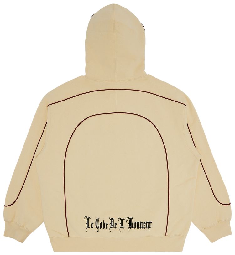 Supreme Curve Piping Hooded Sweatshirt Natural