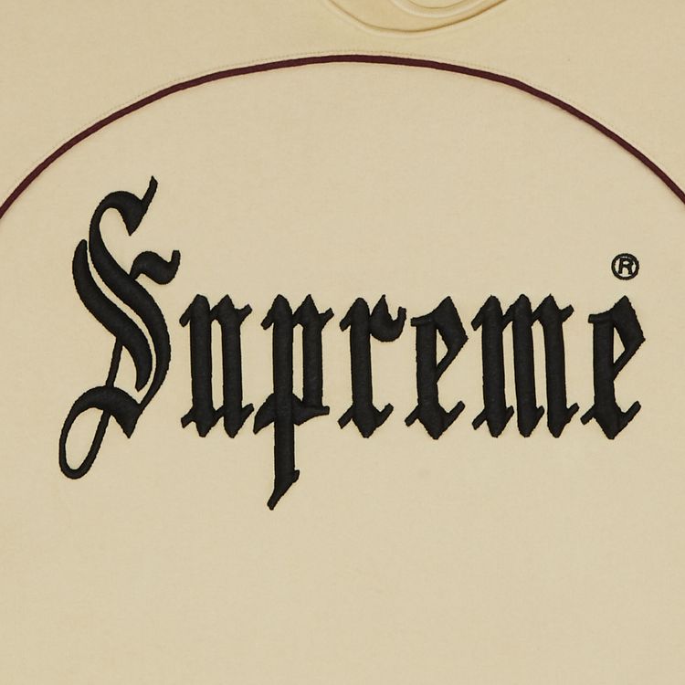 Supreme Curve Piping Hooded Sweatshirt Natural