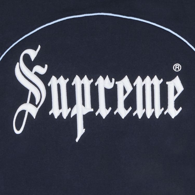 Supreme Curve Piping Hooded Sweatshirt Navy