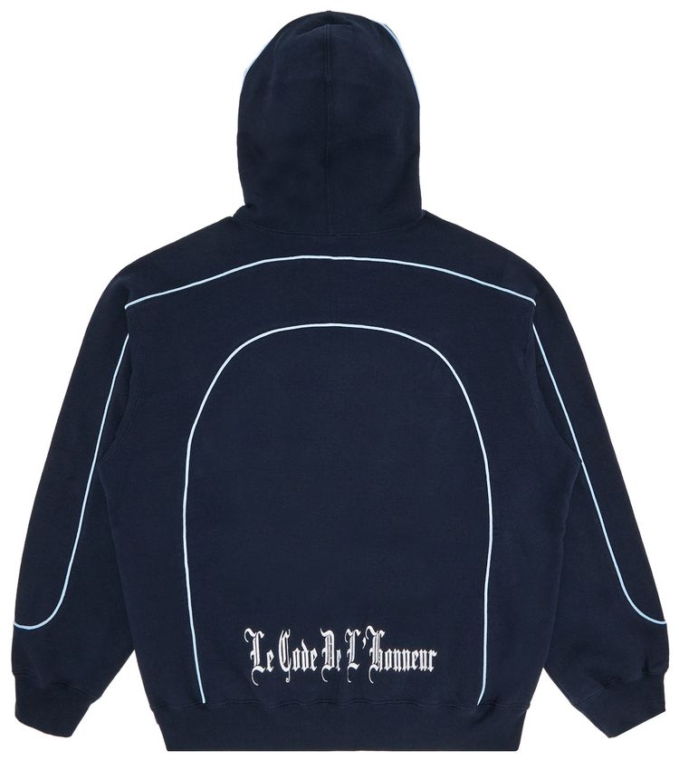 Supreme Curve Piping Hooded Sweatshirt Navy
