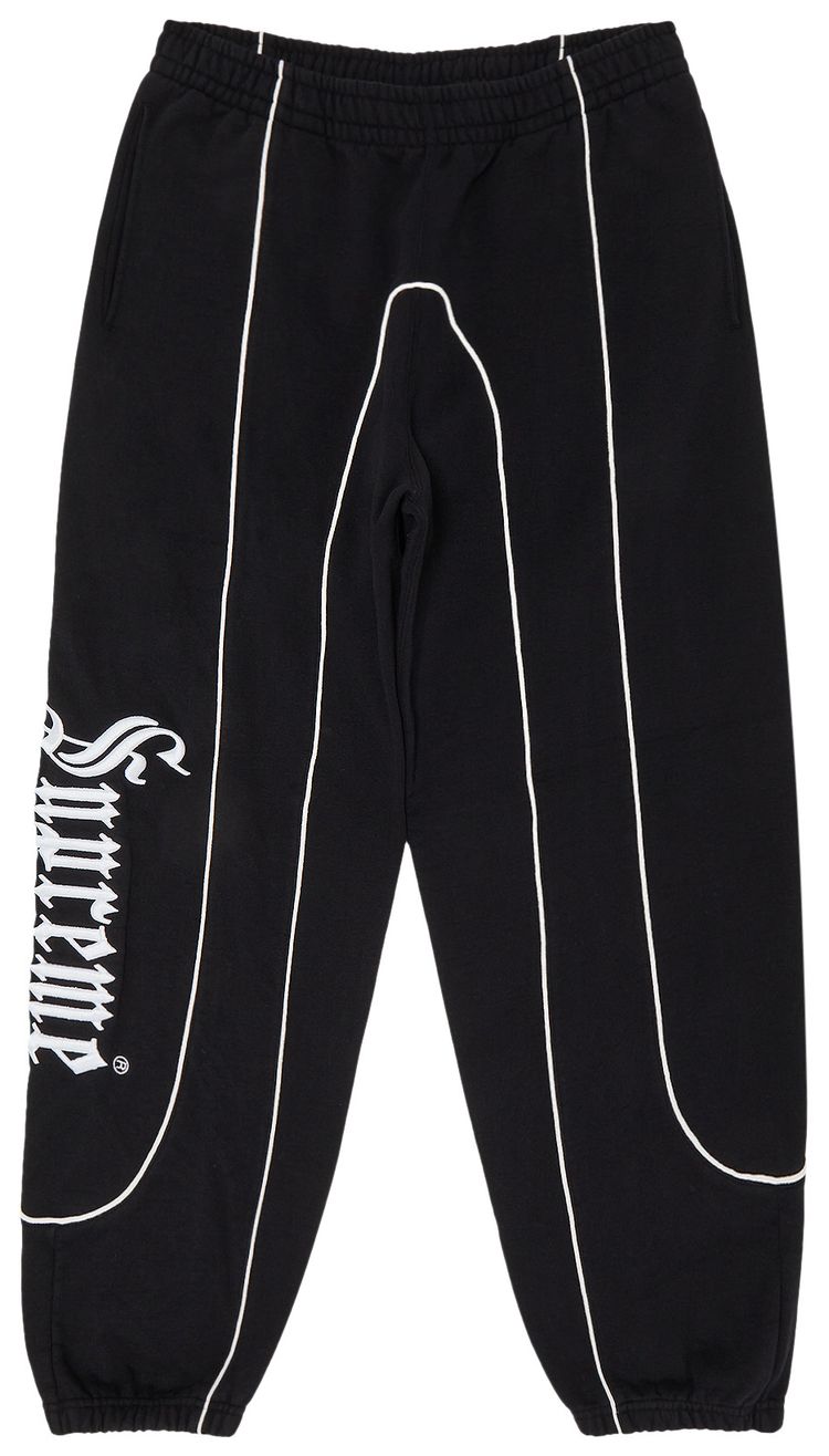Supreme Curve Piping Sweatpant Black