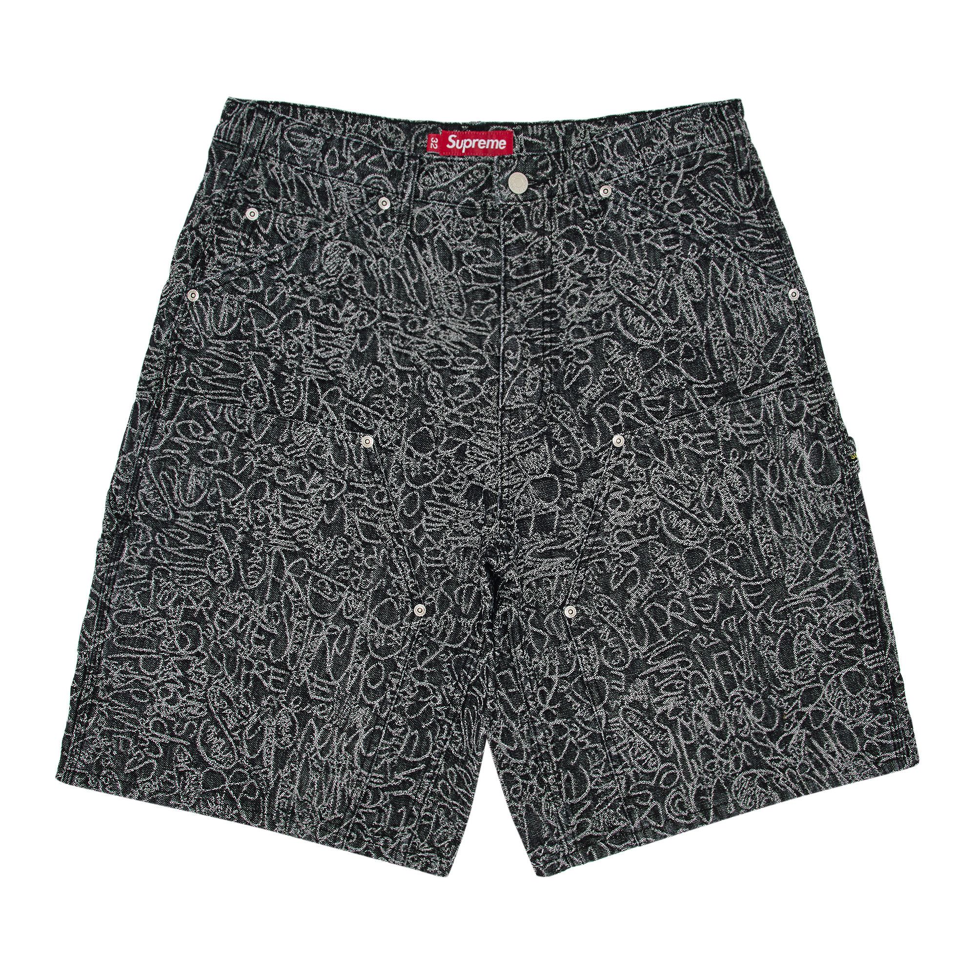 Buy Supreme Handwriting Double Knee Denim Short 'Black