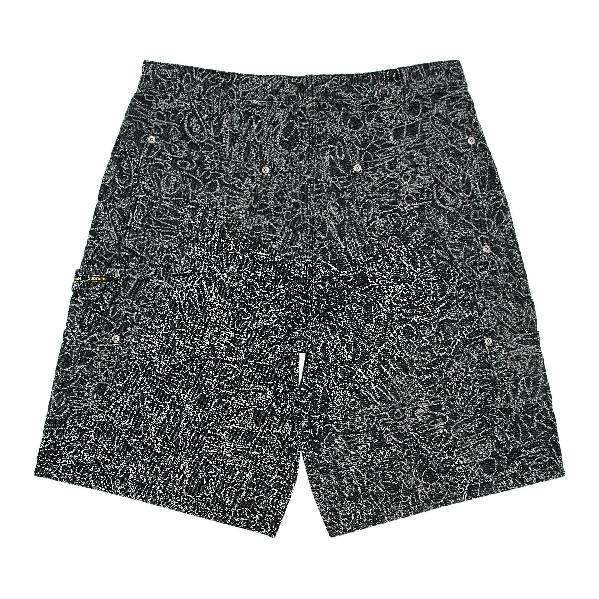 Buy Supreme Handwriting Double Knee Denim Short 'Black