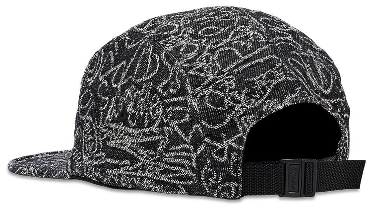 Supreme Handwriting Denim Camp Cap Black