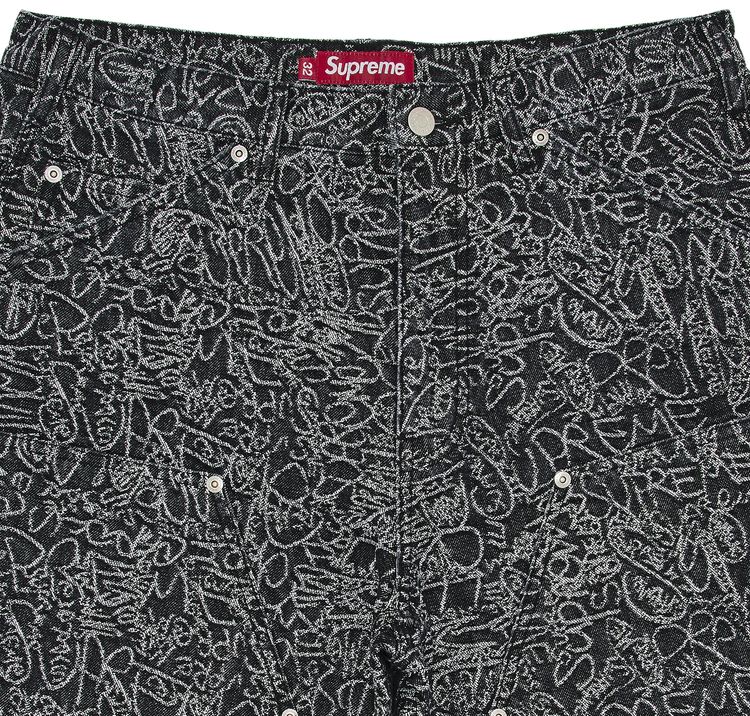 Buy Supreme Handwriting Double Knee Denim Short  