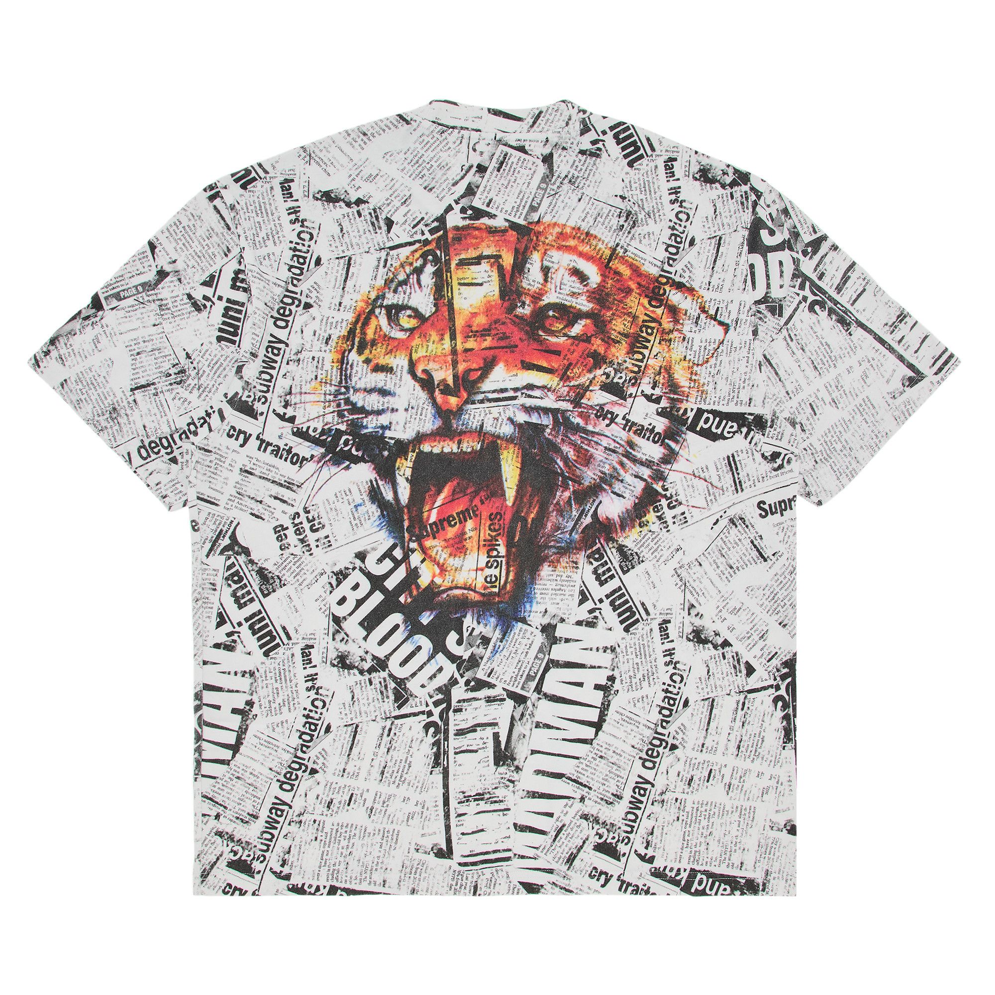 Buy Supreme Newspaper Short-Sleeve Top 'White' - SS25KN98