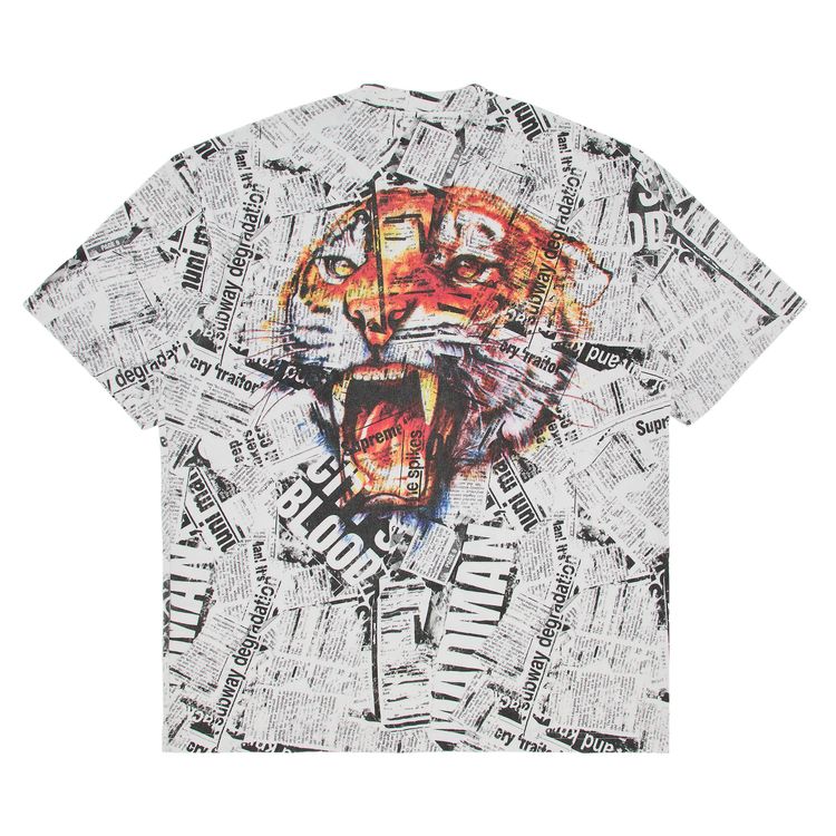 Supreme Newspaper Short Sleeve Top White