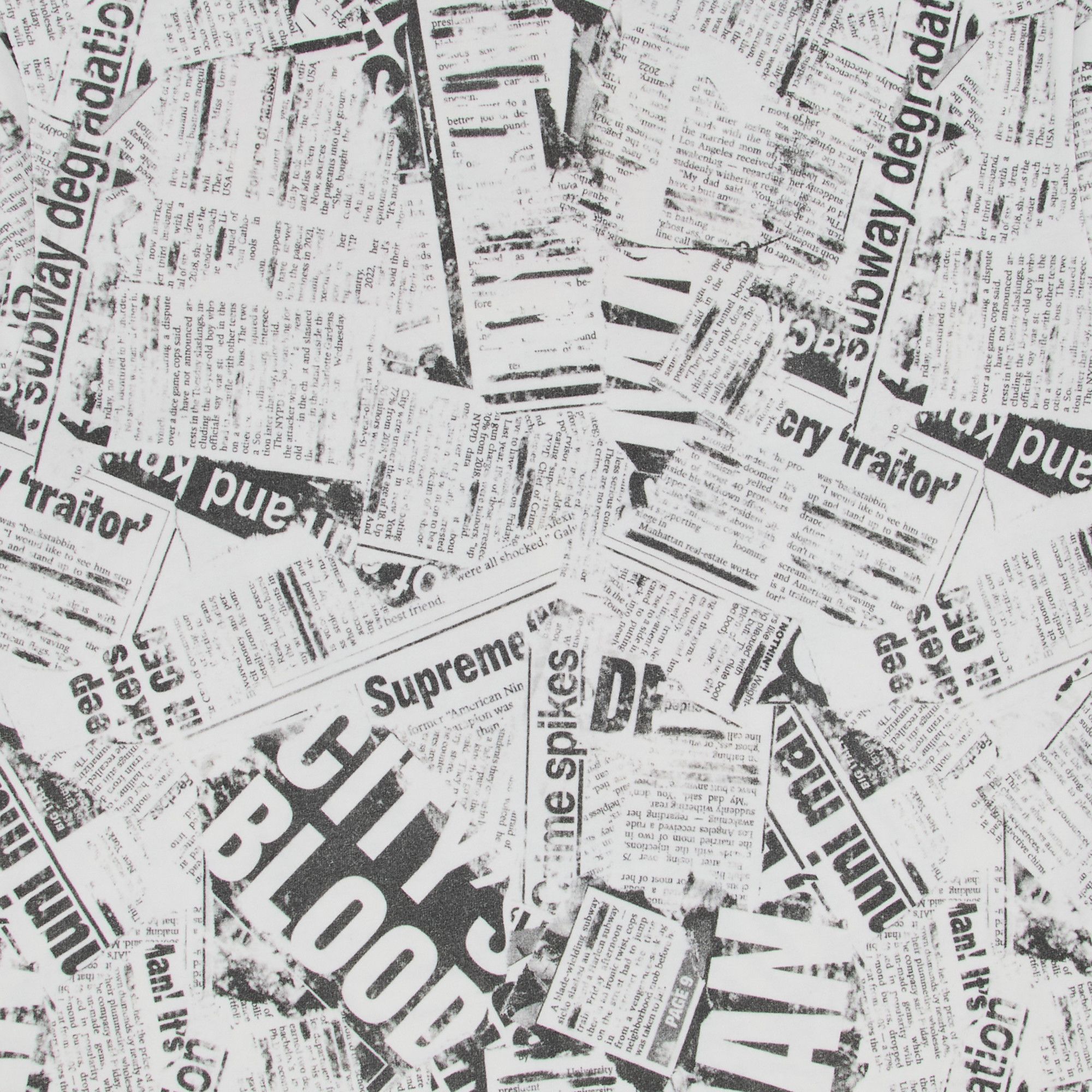 Buy Supreme Newspaper Short-Sleeve Top 'White' - SS25KN98