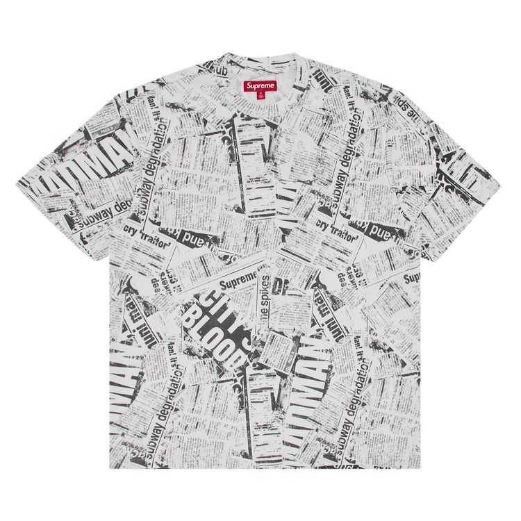 Supreme Newspaper Short Sleeve Top White
