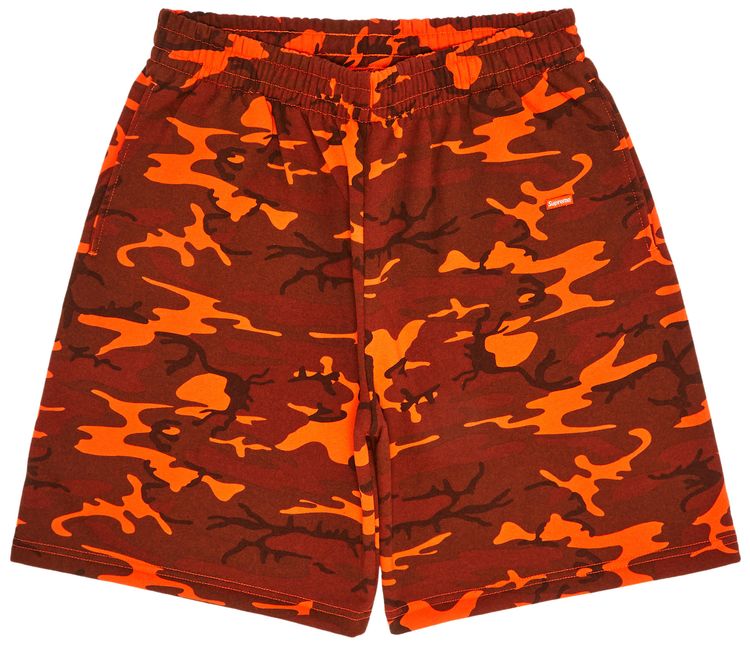 Supreme Small Box Sweatshort Bright Orange Camo