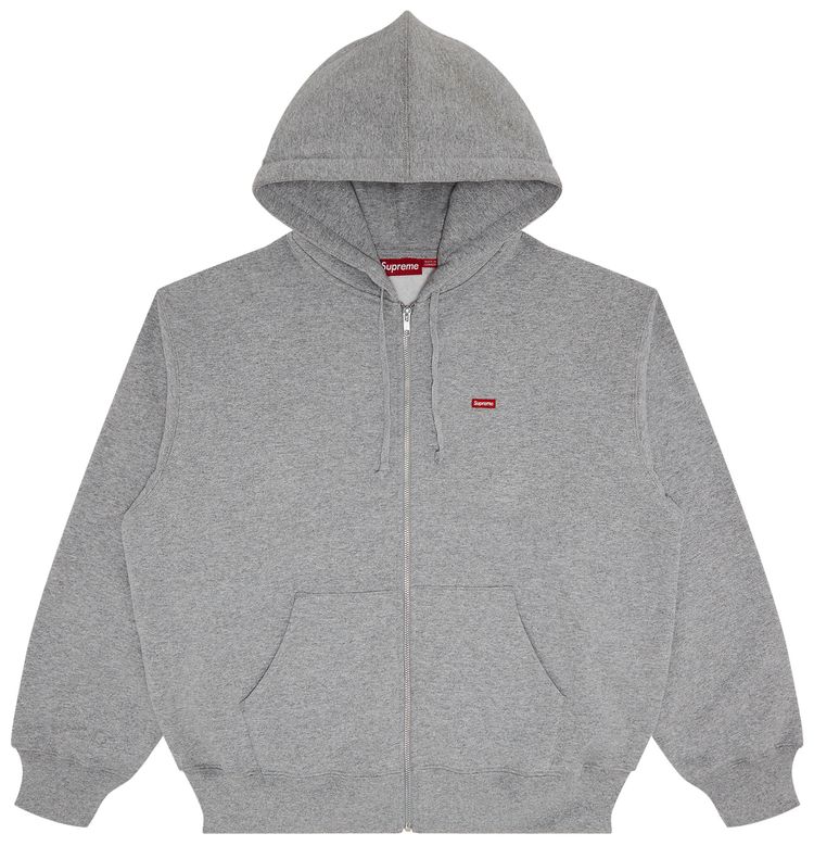 Supreme Small Box Zip Up Hooded Sweatshirt Heather Grey