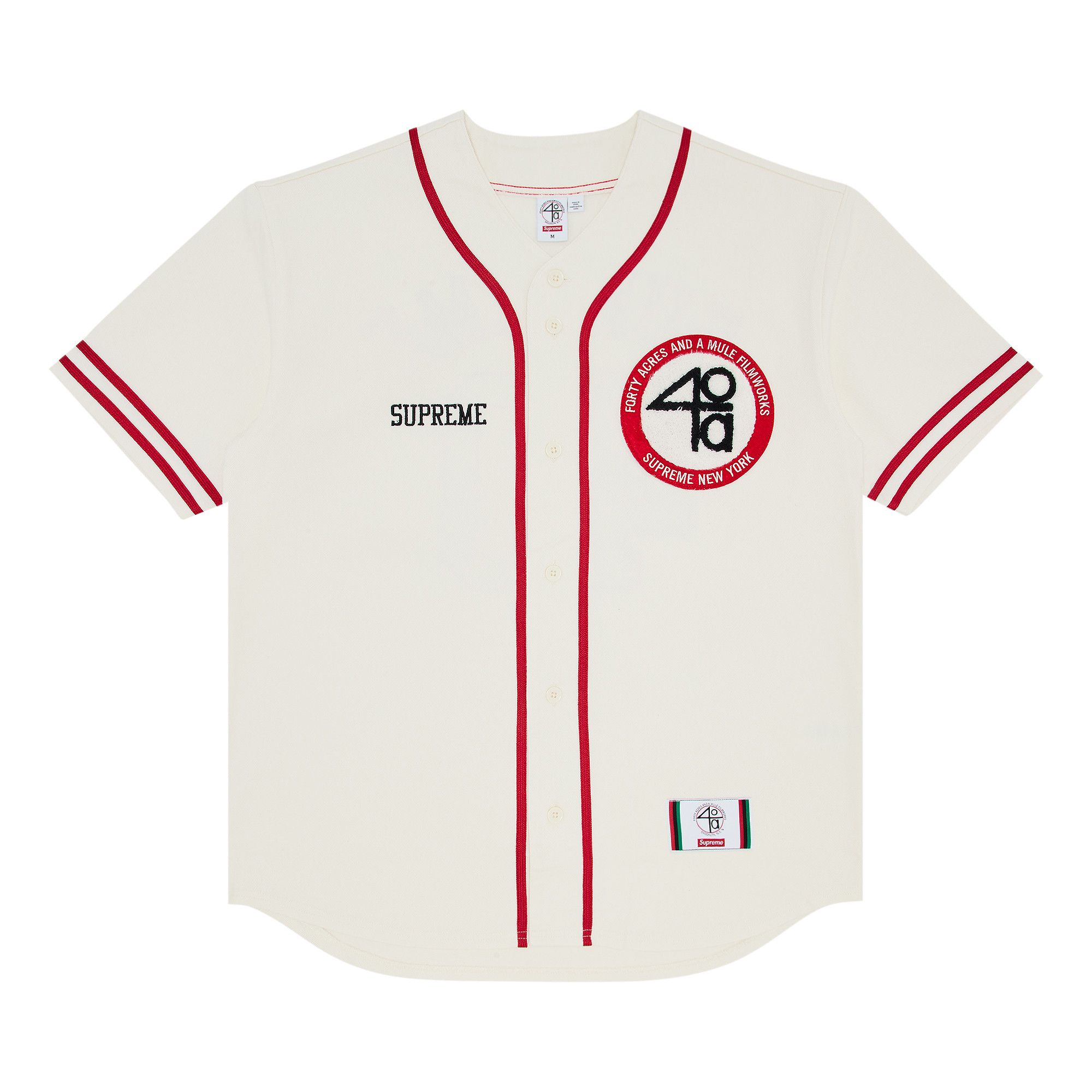 Buy Supreme x 40 Acres Twill Baseball Jersey 'Natural