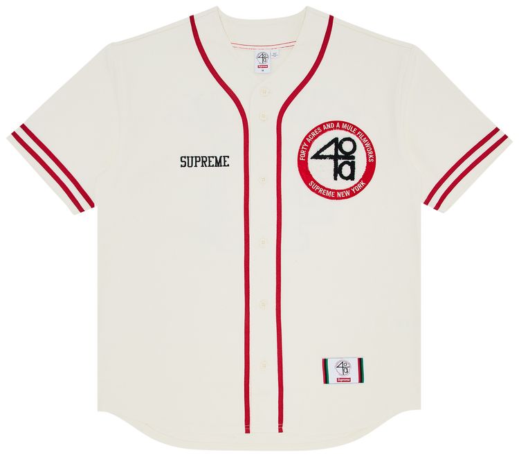 Supreme x 40 Acres Twill Baseball Jersey Natural