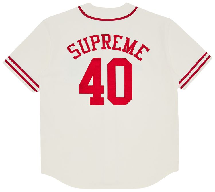 Supreme x 40 Acres Twill Baseball Jersey Natural